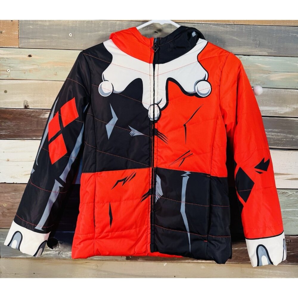 FUN WEAR DC Comics Harley Quinn Anime Cosplay Artsy Hoodie Puffer Jacket Size 10
